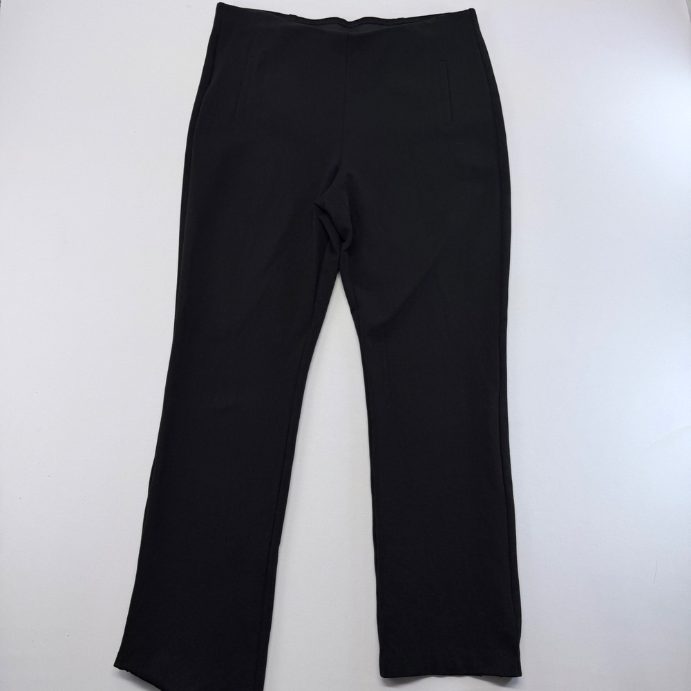 Chicos Black Pull On Straight Leg Ponte Knit Trousers Pants Size 3R US 16R